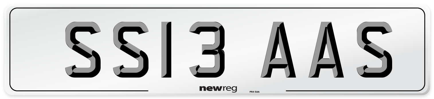 SS13 AAS Number Plate from New Reg